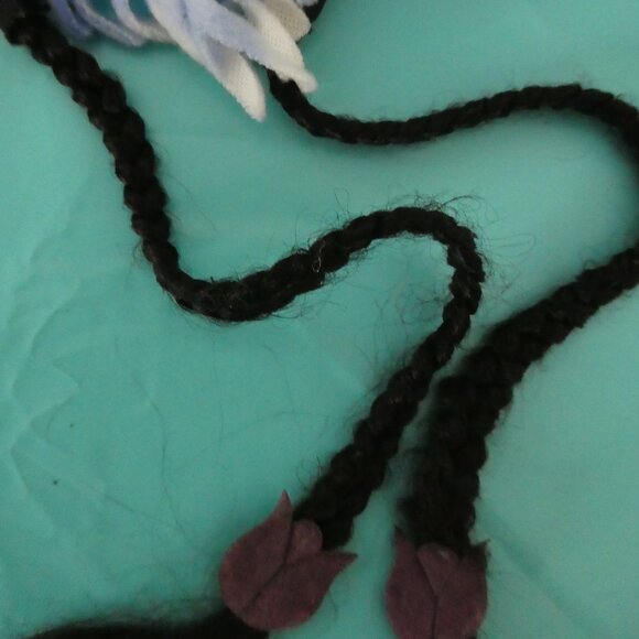 RARE HELLO KITTY Plastic Headband With Check Fleece And Black Braided Tassels - Picture 6 of 13